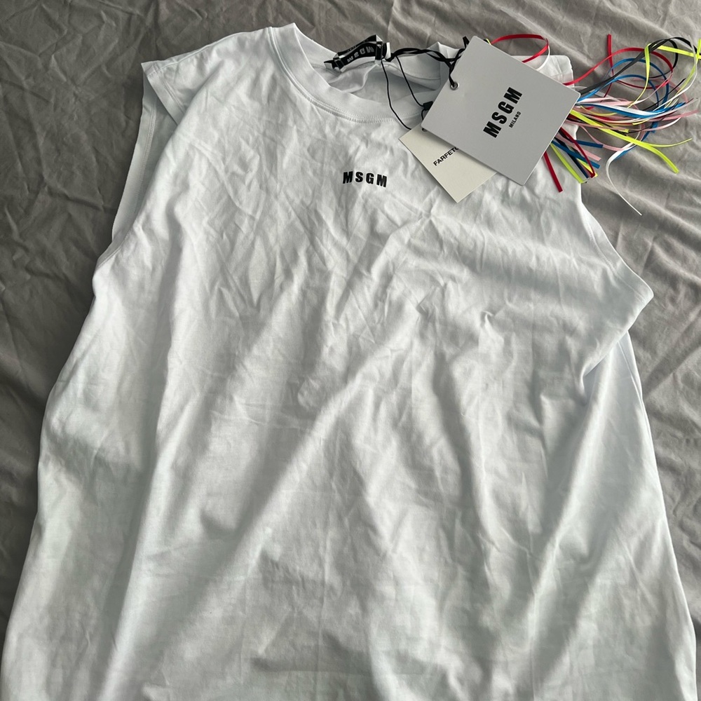 White msgm muscle tank